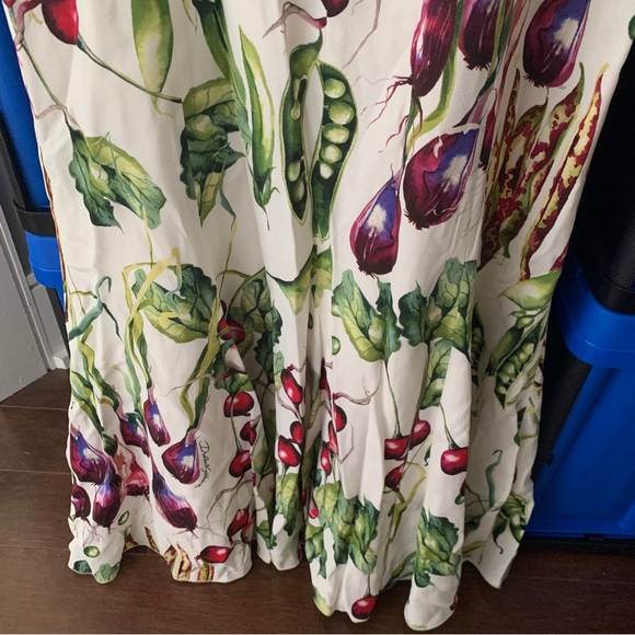 Dolce & Gabbana Square Neck Vegetable Print Midi Cady Dress 2018 XS / IT 36 - Picture 12 of 16